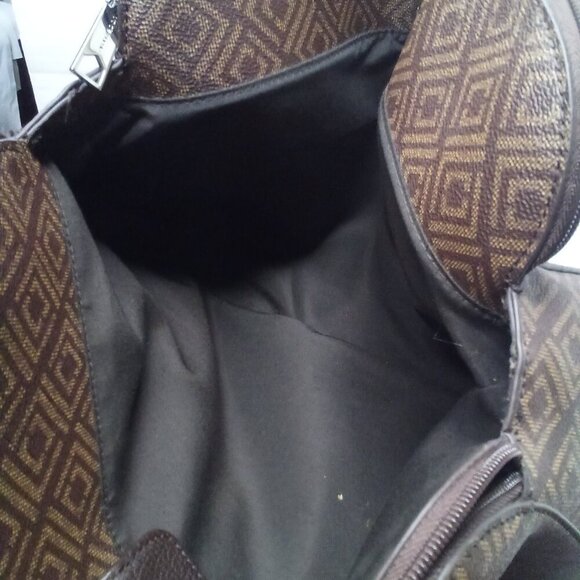 Liz Claiborne Satchel Laptop Media Career Bag Top Handle 3 Sections Brown - Picture 13 of 15